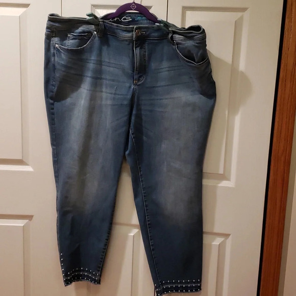 Embellished International Concepts Skinny Style Jeans Destructed - Picture 2 of 15